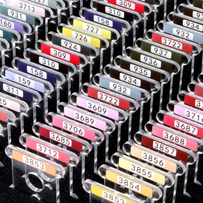 500 Clear Acrylic Embroidery Floss Bobbins with Printed Numbers & Color Swatches