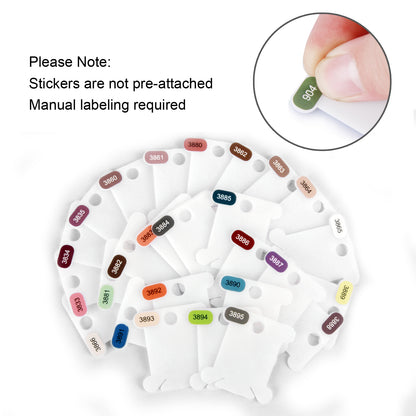 500 Plastic Embroidery Floss Bobbins with Color Number Stickers – Flexible DIY Thread Organization System