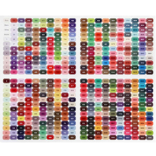 Hamtery 500pcs Floss Number Stickers, Color-Coded Labels for Mini Floss Drops and Embroidery Bobbins, 12×7mm Thread Organizer for Cross Stitch & Embroidery