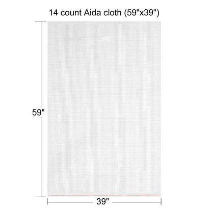 Cross Stitch Supplies Kit with 14 Count Aida Cloth, Hoops, Needles & Accessories