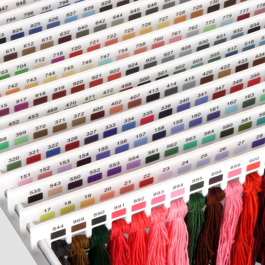Hamtery 500 Colors Embroidery Floss Organizer,25 Acrylic Bars with Pre-Printed Numbers & Color Swatches, Fits Letter Size File Box & Filing Cabinet, Full Floss Thread Storage System for Cross Stitch