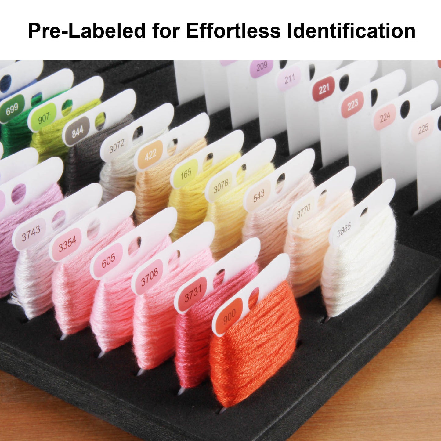 500 Pre-Labeled Embroidery Floss Bobbins – Complete 500 Color Organization System