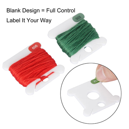 50 Blank Acrylic Embroidery Floss Bobbins Refill Pack – 3mm Thick Thread Organizers