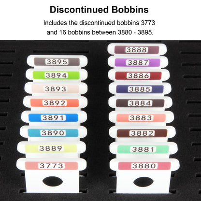 500 Acrylic Embroidery Floss Bobbins with Printed Numbers & Color Swatches